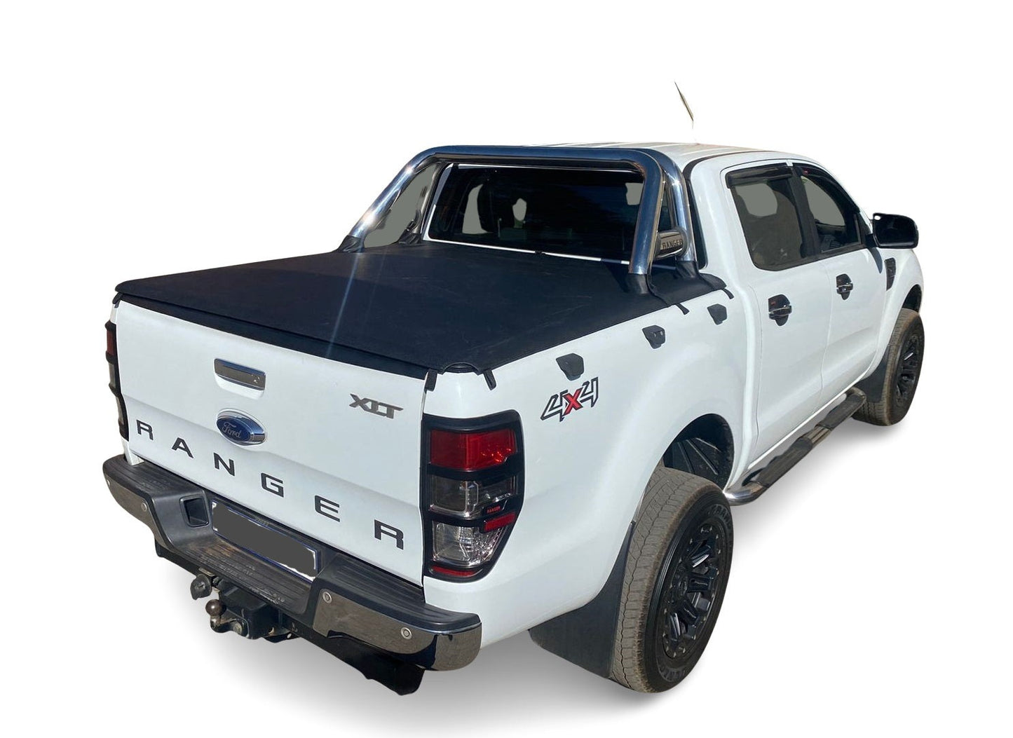 ALUMINIUM FRAME CLIP IN TONNEAU COVER Ford Ranger T6 Double Cab compatible with 150022 Roll Bar