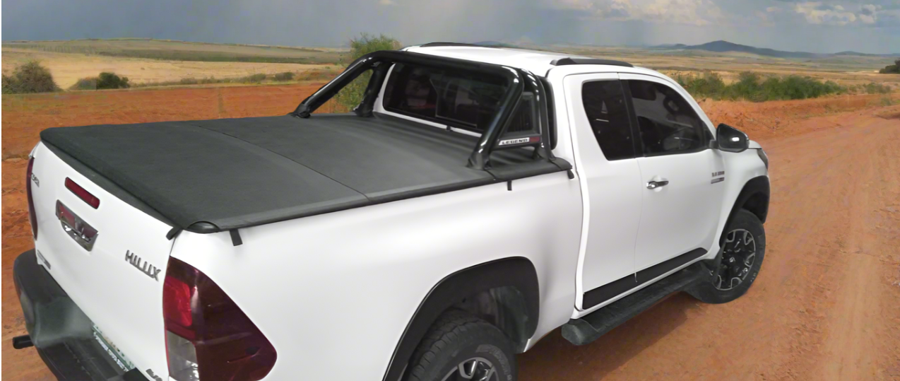 ALUMINIUM FRAME CLIP IN TONNEAU COVER Toyota Hilux GD6 Extended cab with Legend 50 roll bar