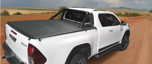 ALUMINIUM FRAME CLIP IN TONNEAU COVER Toyota Hilux GD6 Extended cab with Legend 50 roll bar