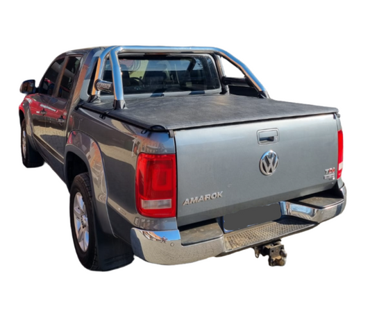 ALUMINIUM FRAME CLIP IN TONNEAU COVER Volkswagen Amarok Double Cab with 250022 Roll Bar