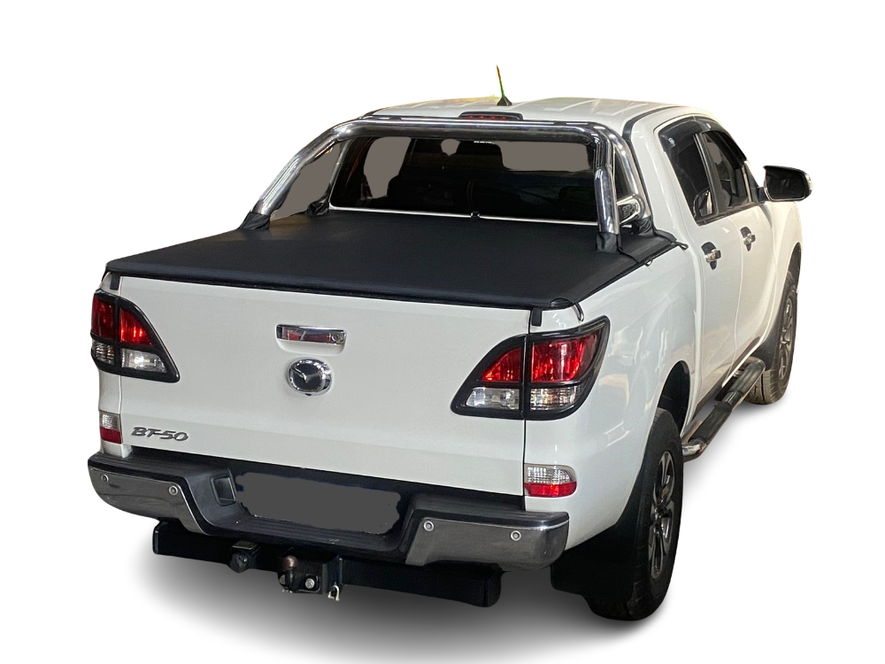 ALUMINIUM FRAME CLIP IN TONNEAU COVER Mazda BT50 Double Cab with roll bar