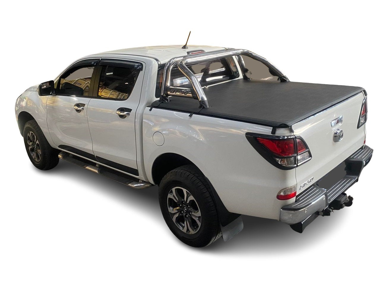 ALUMINIUM FRAME CLIP IN TONNEAU COVER Mazda BT50 Double Cab with roll bar