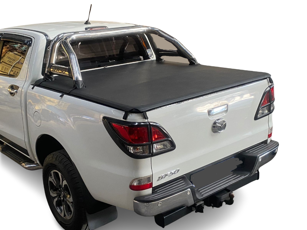 ALUMINIUM FRAME CLIP IN TONNEAU COVER Mazda BT50 Double Cab with roll bar